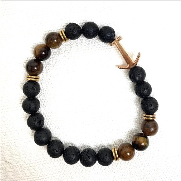 NWOT Lava stone anchor bead bracelet - Picture 2 of 5